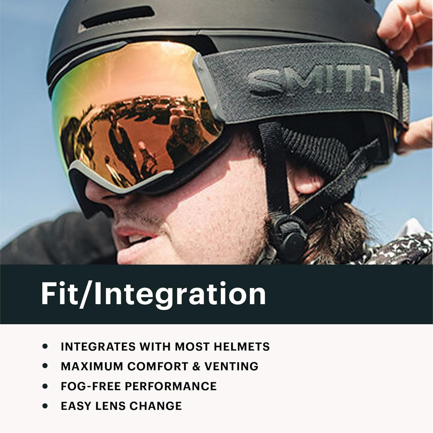 SMITH Squad Performance Snowsports Goggles with ChromaPop Lens for Men & Women (Like New)