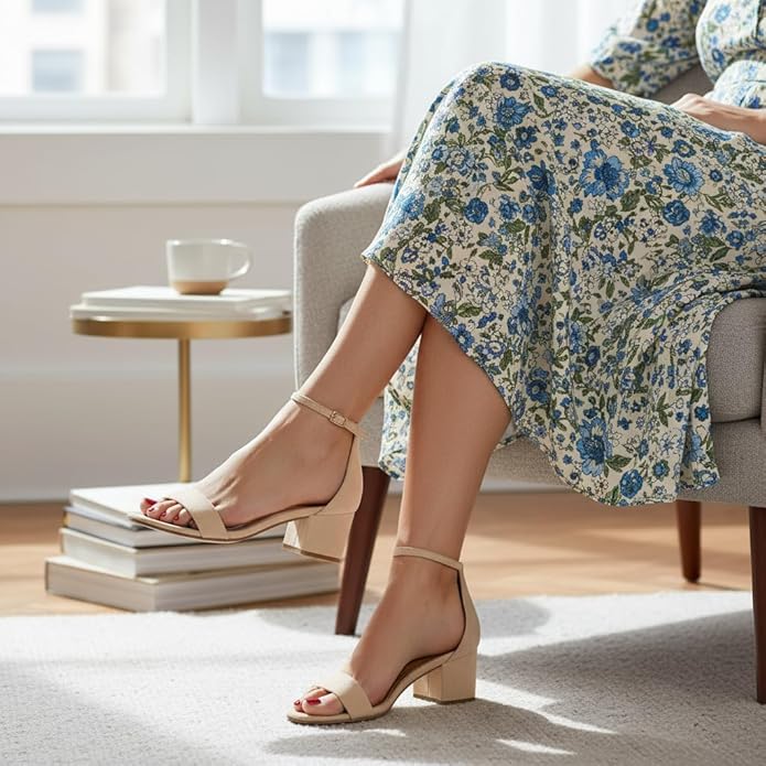 Cushionaire Alba Mid Block Heel Dress Shoes with Memory Foam Comfort for Women (Used)