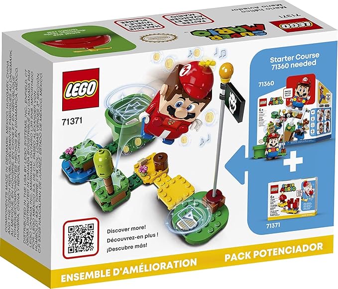 LEGO Super Mario Propeller Mario Power-Up Pack 71371, Costume Upgrade, 13 Pieces (New, Damaged Retail Box)