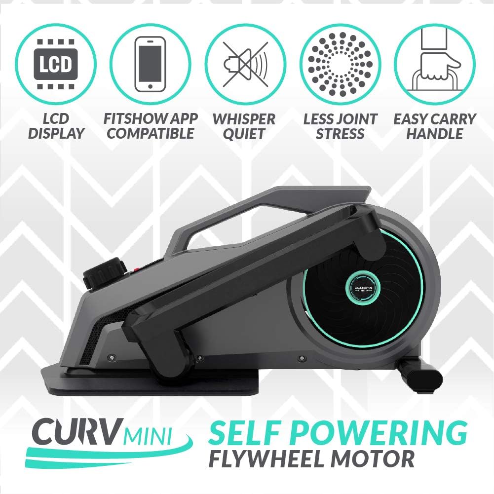 Bluefin Fitness Curv Mini Resistance Seated Elliptical Trainers with LCD - Black (Like New)