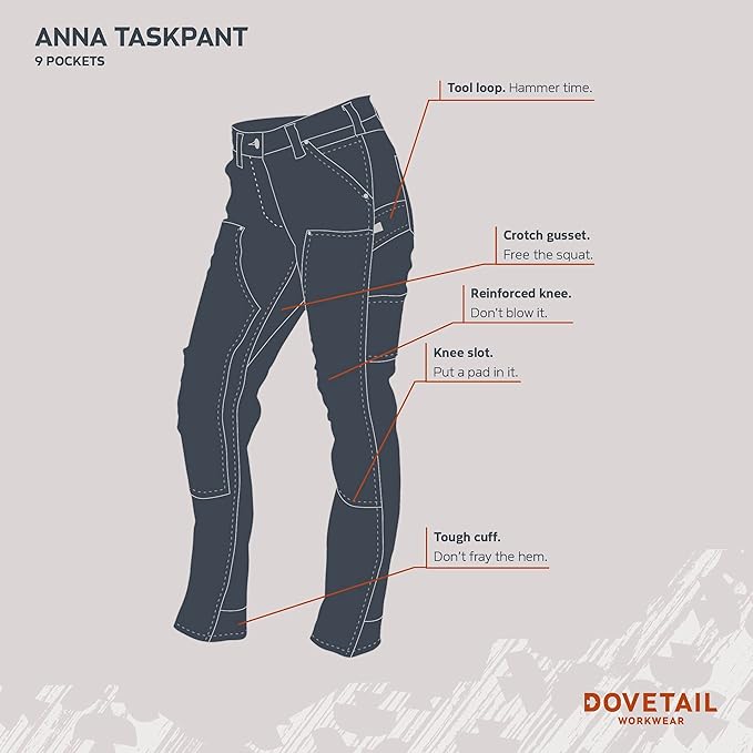 Dovetail Workwear Women�s Anna Taskpant Cargo Pants, Uniform Navy Canvas, Size 6 (Like New)