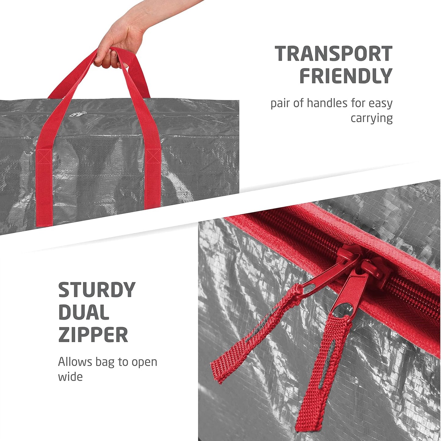ZOBER Dual Zipper Christmas Tree Storage Bag with 2 Garland Bags, 9 Ft - Gray (New)