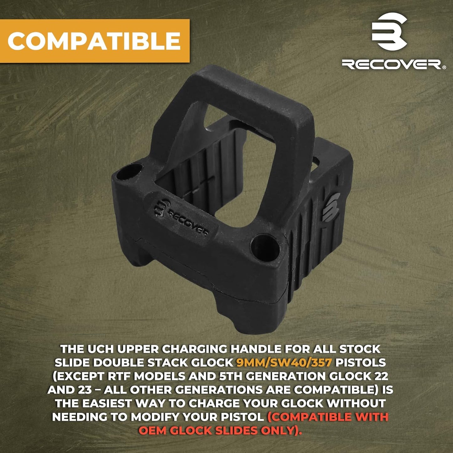 Recover Tactical GSRA17 Slide Racking Assist Rack Handle for Glock - Black (Like New)