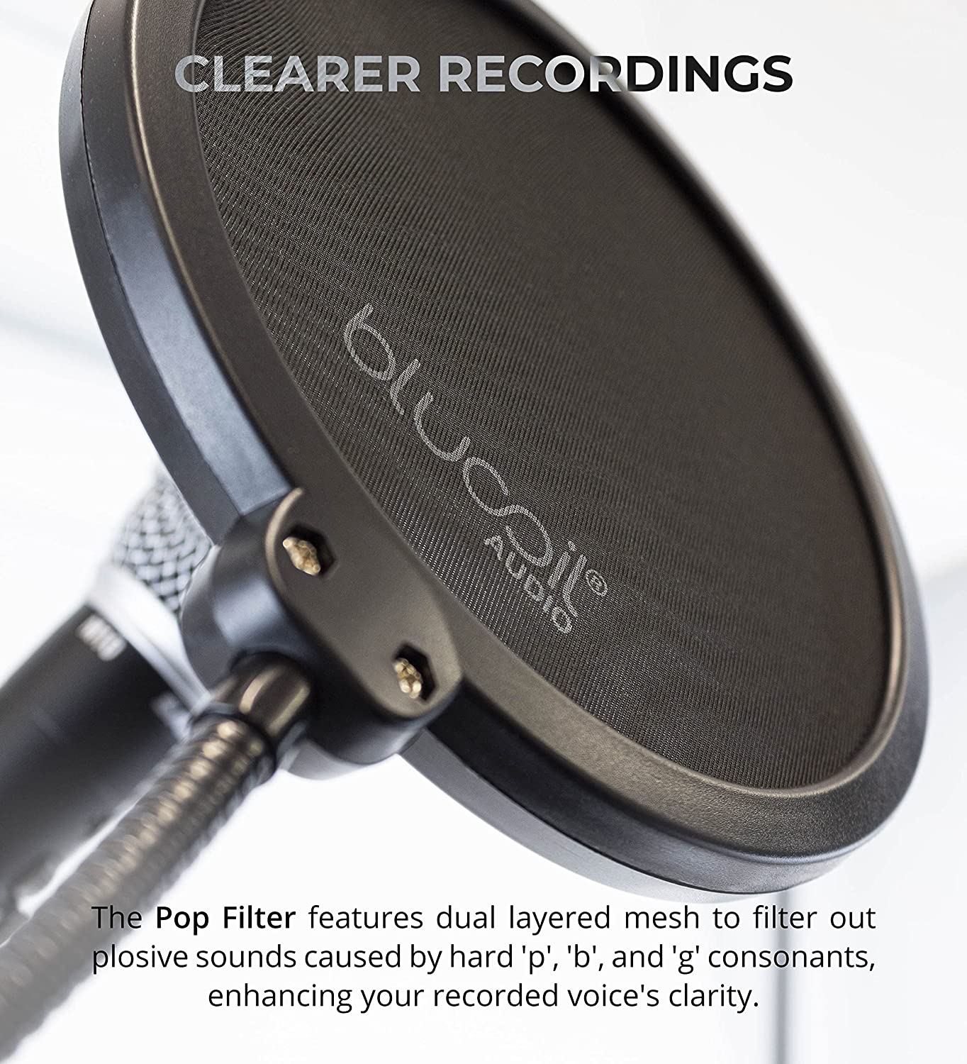 Blucoil Microphone Suspension Boom Scissor Arm Stand with Pop Filter (New)