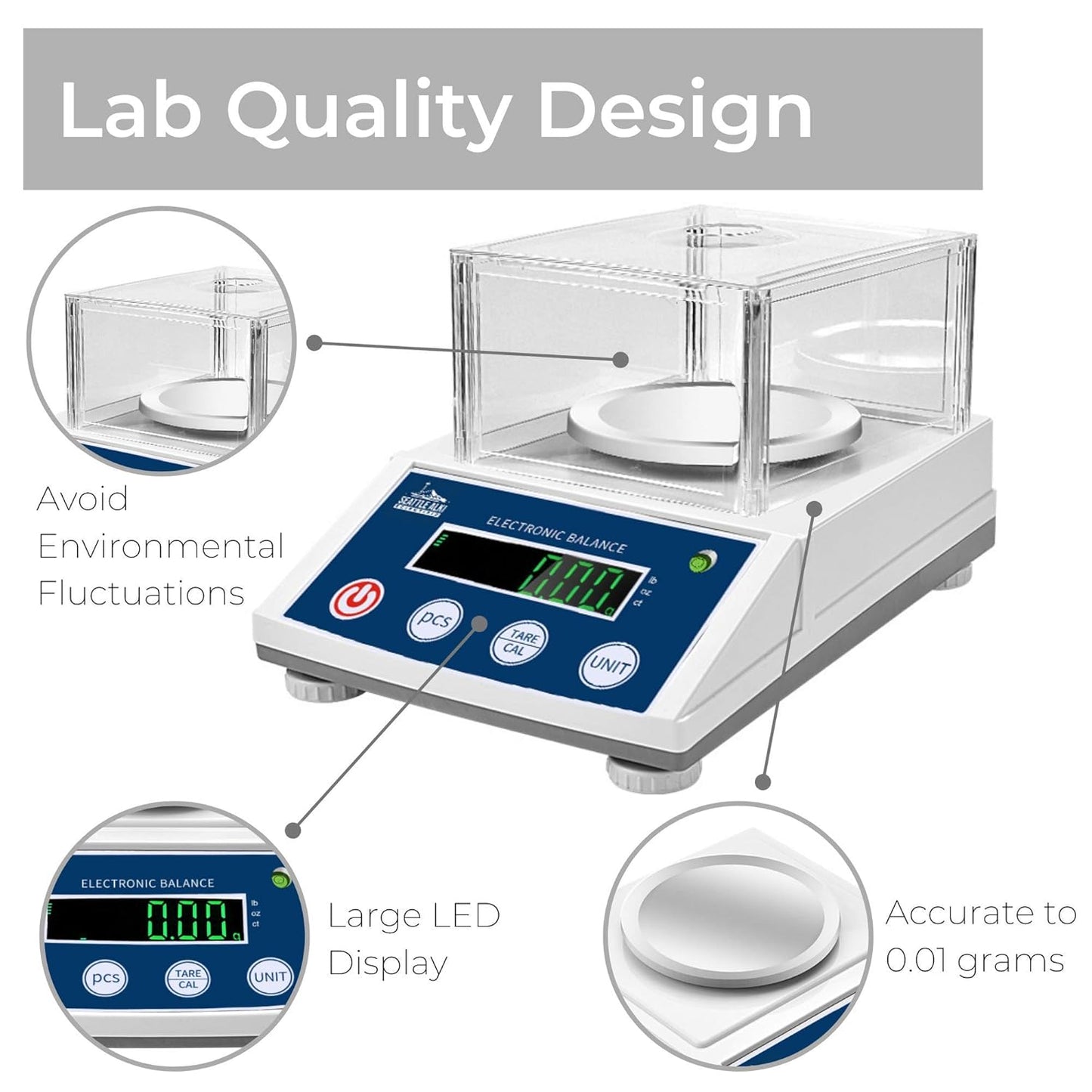 Fristaden Lab Seattle Alki Scientific Analytical Precision Scale, 3000g x 0.01g- (Like New)