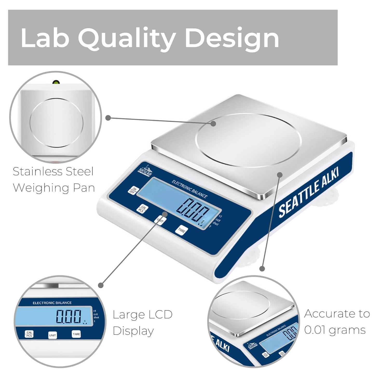 Fristaden Lab Seattle Alki Scientific Analytical Precision Scale, Upto 2000 Lbs (Like New)