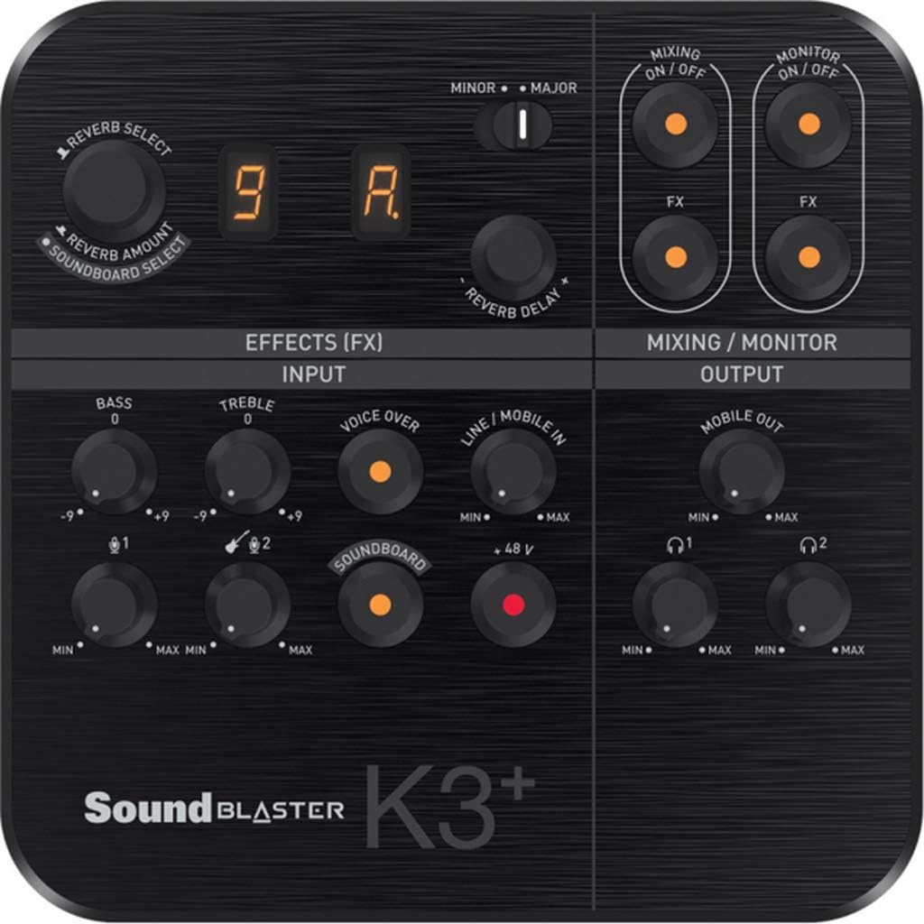 Creative 34674_O Sound Blaster K3+ USB Sound Card Mixer for Streming & Recording (Like New)