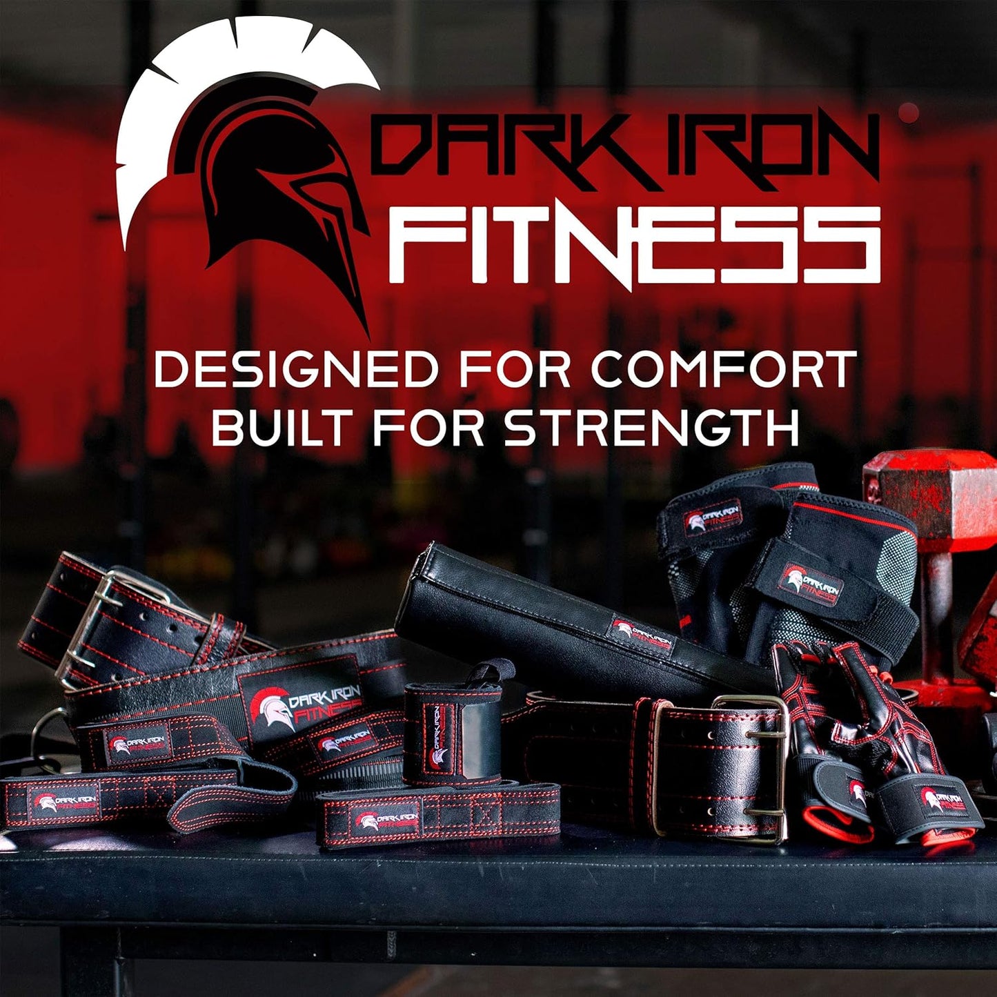 Dark Iron Fitness Barbell Pad with Self-Locking Nylon Belt for Weight Training (Like New, No Retail Box)