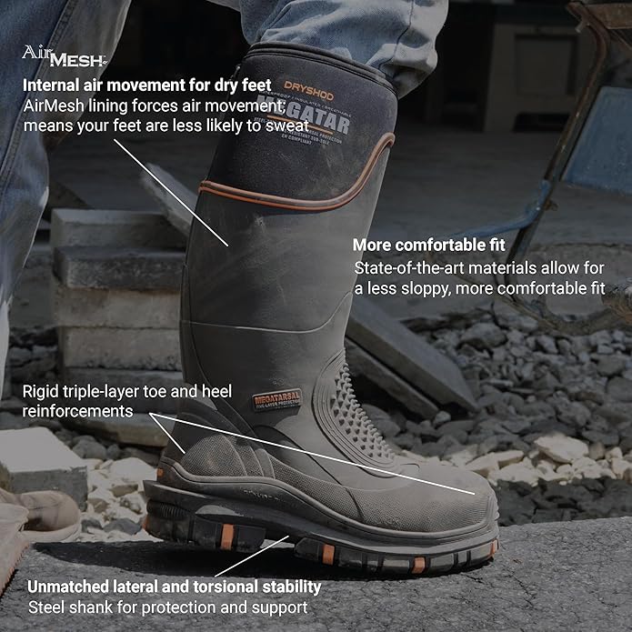 Dryshod Megatar Met Guard Steel Toe Work Boot For Men (New)