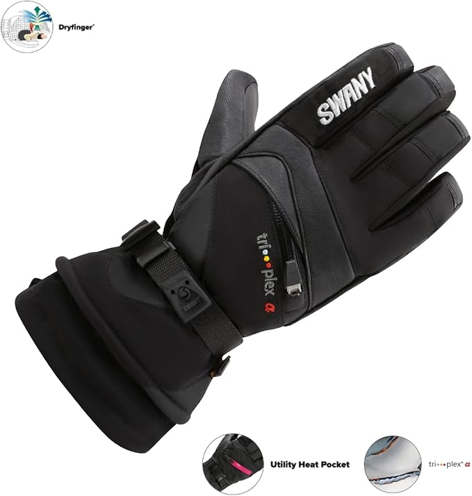 Swany Men�s X-Change Quick-Drying Sports Leather Winter Gloves - Large, Black (Used, No Retail Box)