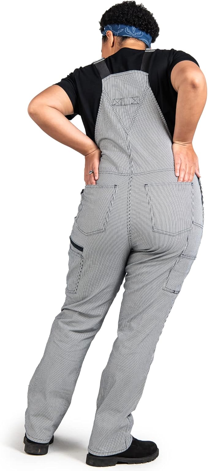 Dovetail Workwear Women�s Freshley Overalls, Indigo Stripe Denim, 6 Extra L x 34 (Used, No Retail Box)