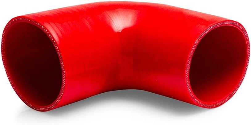 Mishimoto MMCP-17590RD 1.75" Thread, 90° Silicone Coupler Elbow Hose – Red (Like New)
