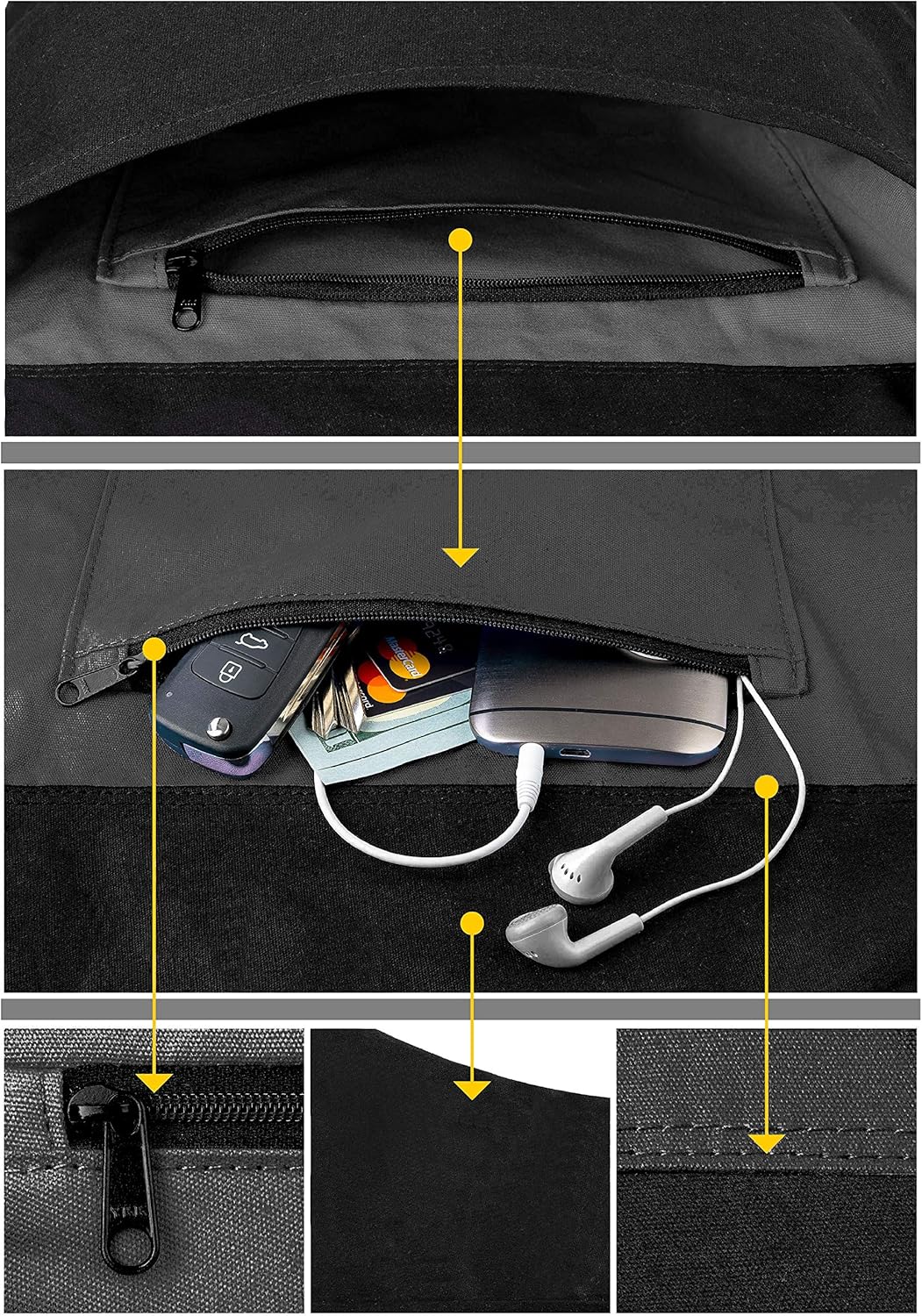 Zenifit Versatile Durable Yoga Mat Bag with Mat Straps & Storage Pockets, Black (Like New)