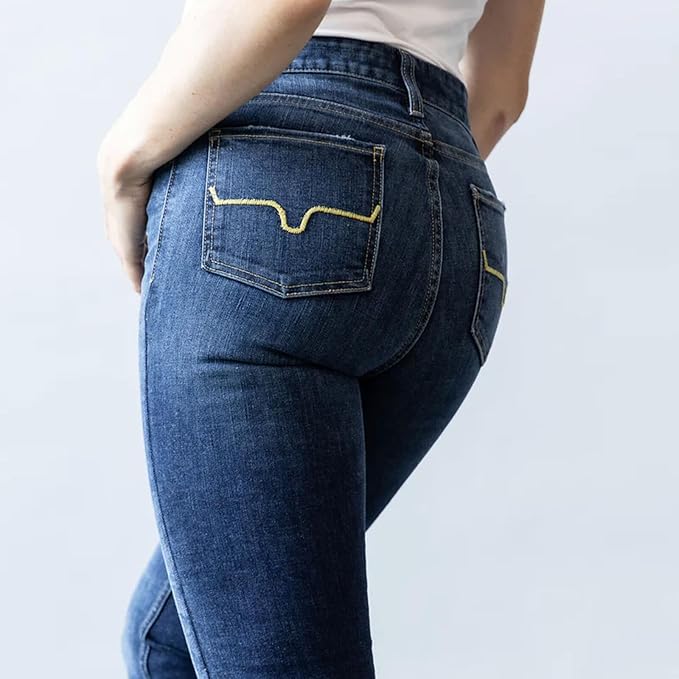 Kimes Ranch Women's Sarah Jeans High Rise Slim Bootcut Dark Wash, Size 4-36 Blue (Like New)