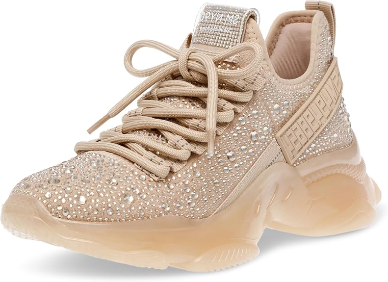 Steve Madden BMaxima Rubber Fashion Sneakers For Women, Blush Multi - Size 8.5 (Like New, No Retail Box)