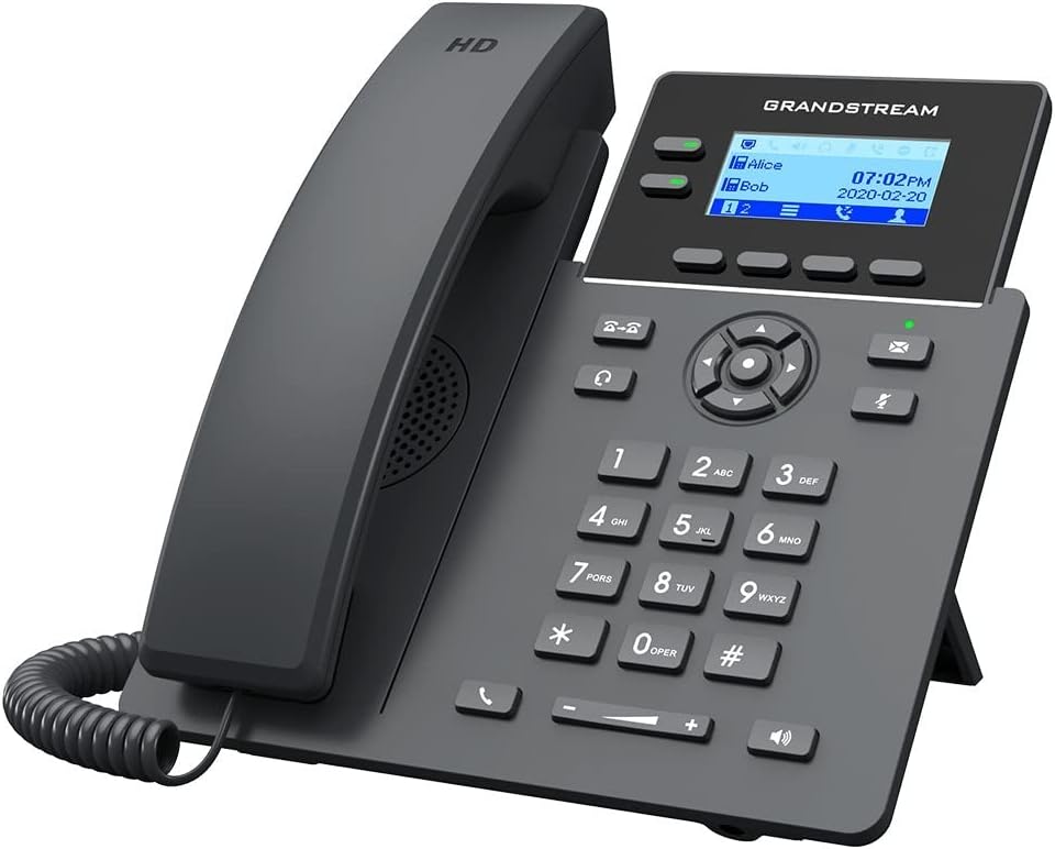 Grandstream 4 SIP Dual-port Ethernet Digital IP Phone w/ 2.4" LCD Display, Black (Like New)
