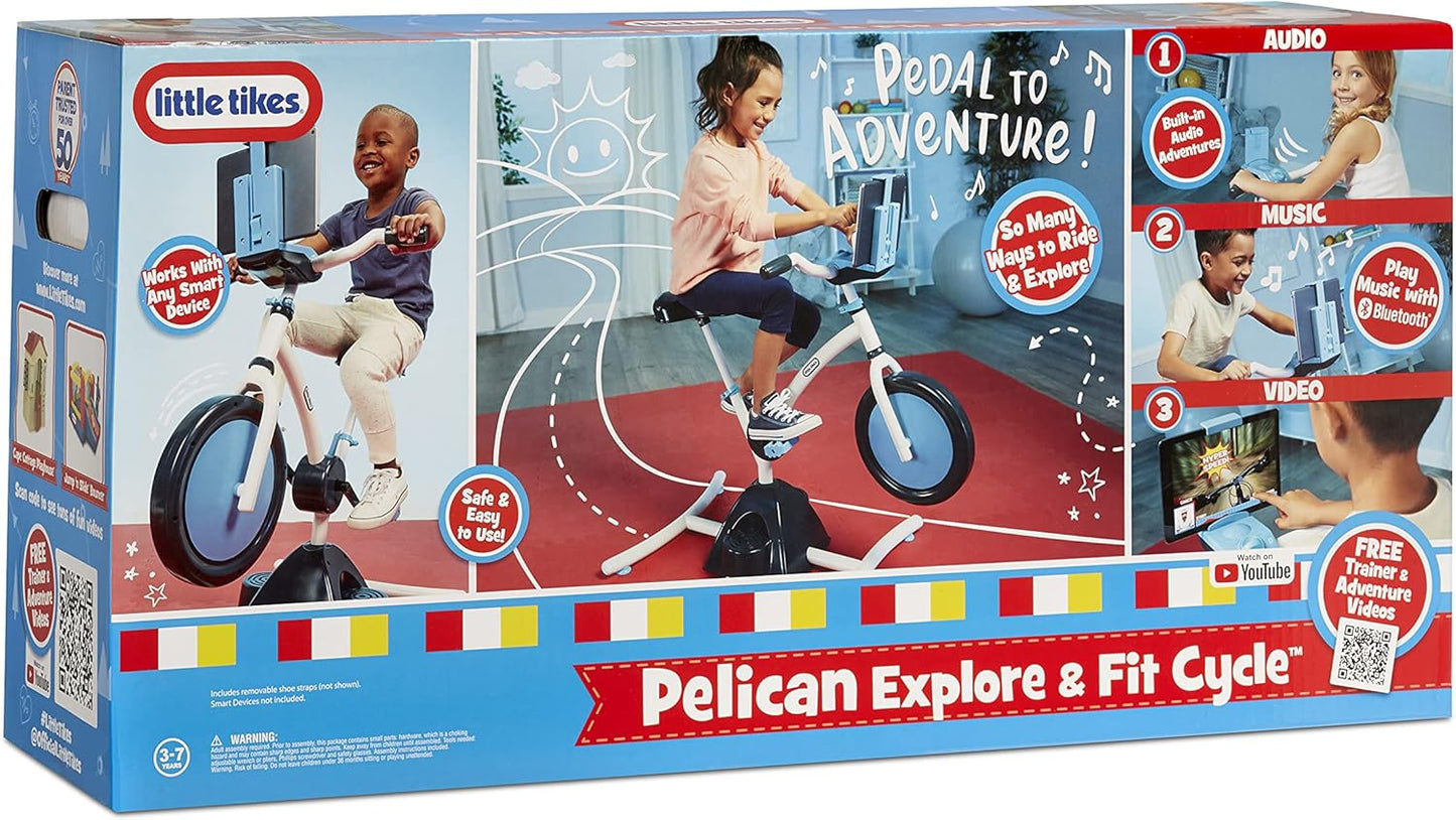 Little Tikes Pelican Explore & Fit Kids Bike w/ Bluetooth Speaker Ages 3-7, Blue (Like New)