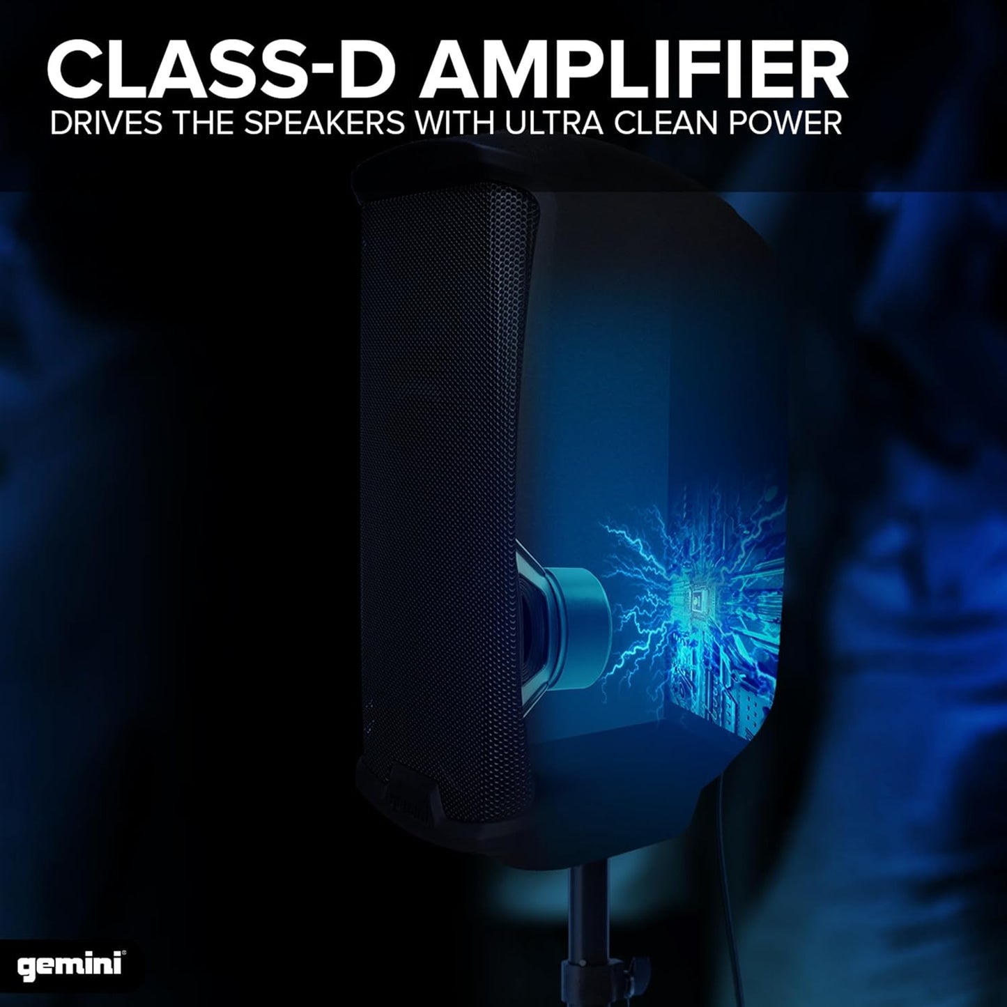 Gemini Sound AS-2108BT 500W Active 8" Woofer DJ Monitor PA Speaker System, Black (Like New)