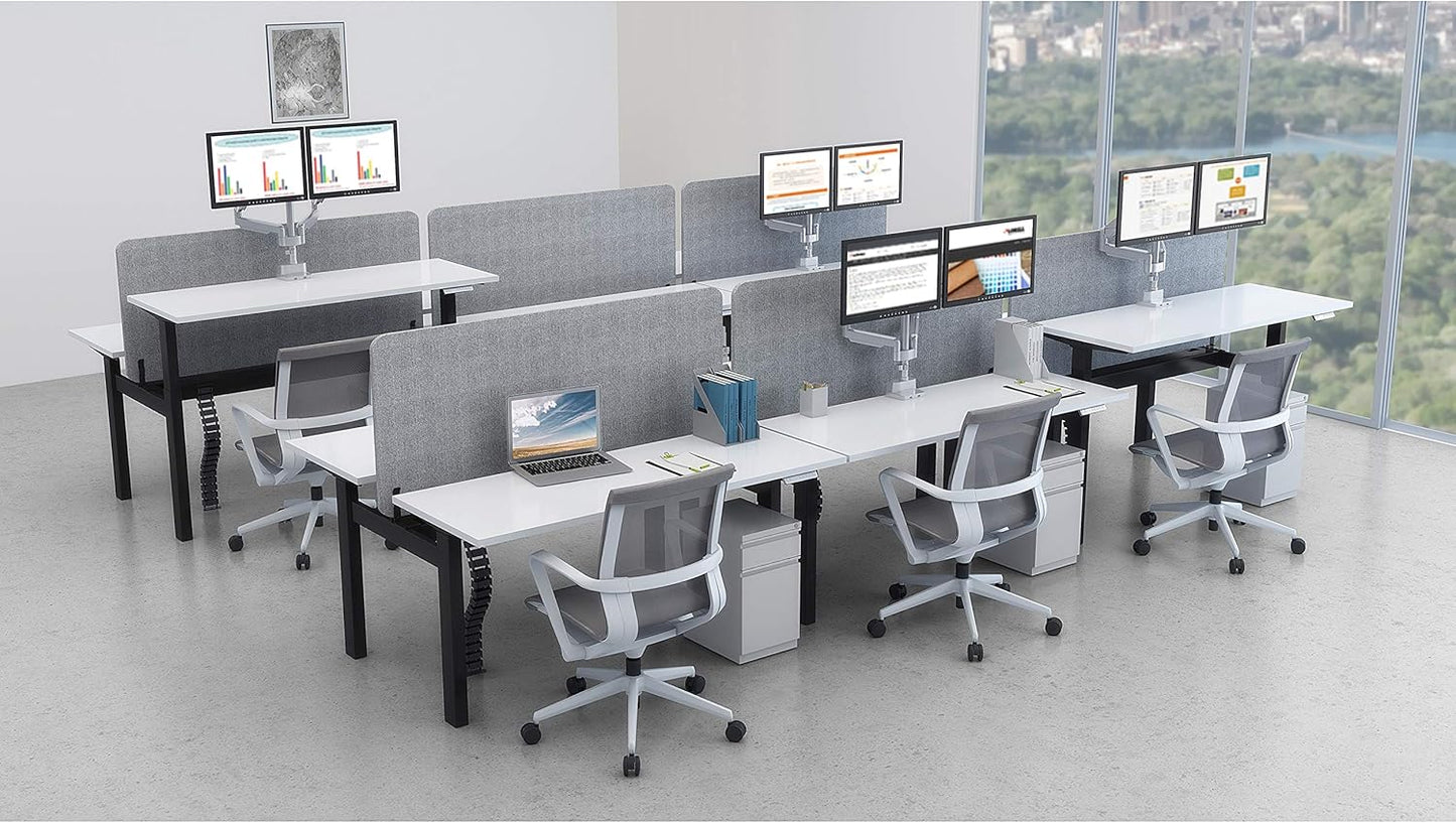 Lorell Acoustic Desktop Privacy Panel for Double Sit-Stand Workstations, Gray (Like New)