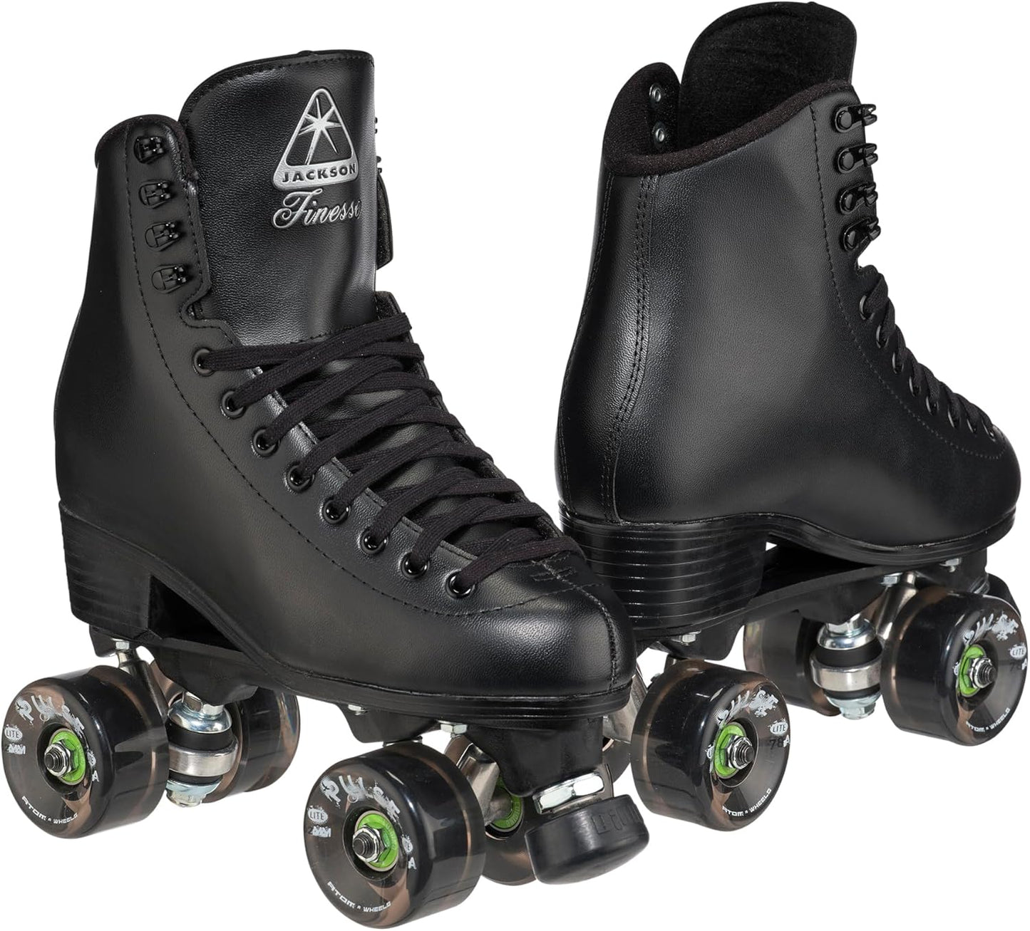 Jackson Ultima Polyurethane Finesse Lace-Up Rhythm Roller Skates, Black, Size 4 (Used)