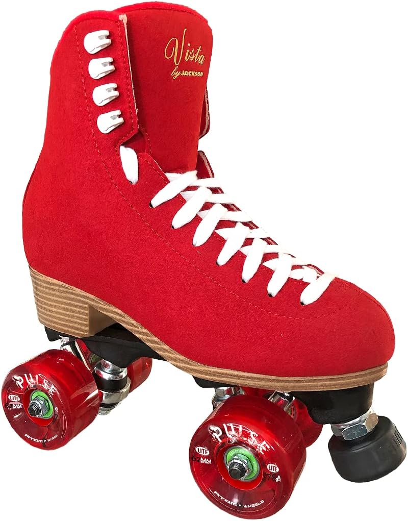 Jackson Ultima Vista Viper Nylon Outdoor Skates for Womens & Girls, Red - Size 4 (Like New)