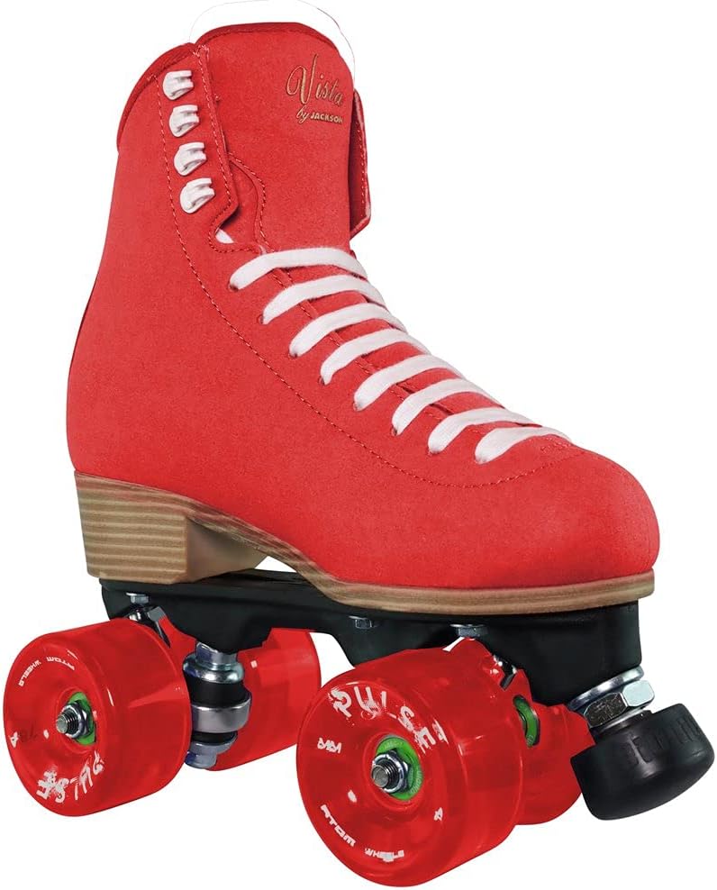 Jackson Ultima Vista Viper Nylon Outdoor Skates for Womens & Girls, Red - Size 4 (Like New)