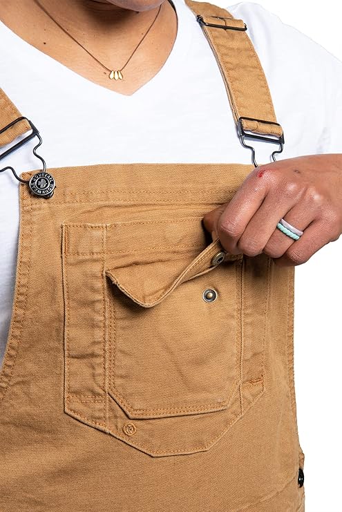 Dovetail Workwear Freshley Overalls for Women, Saddle Brown Canvas - Size 4 (New)