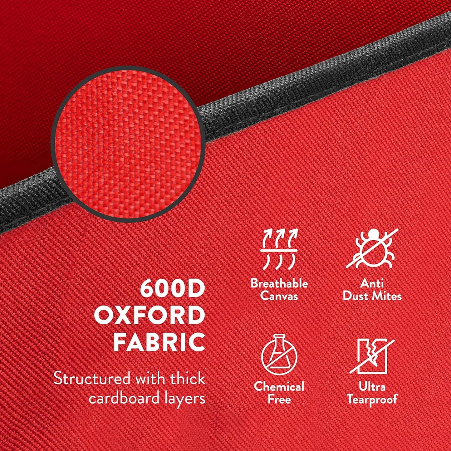 ZOBER 600D Oxford Fabric Christmas Ornament portable Storage Box With Trays, Red (New)