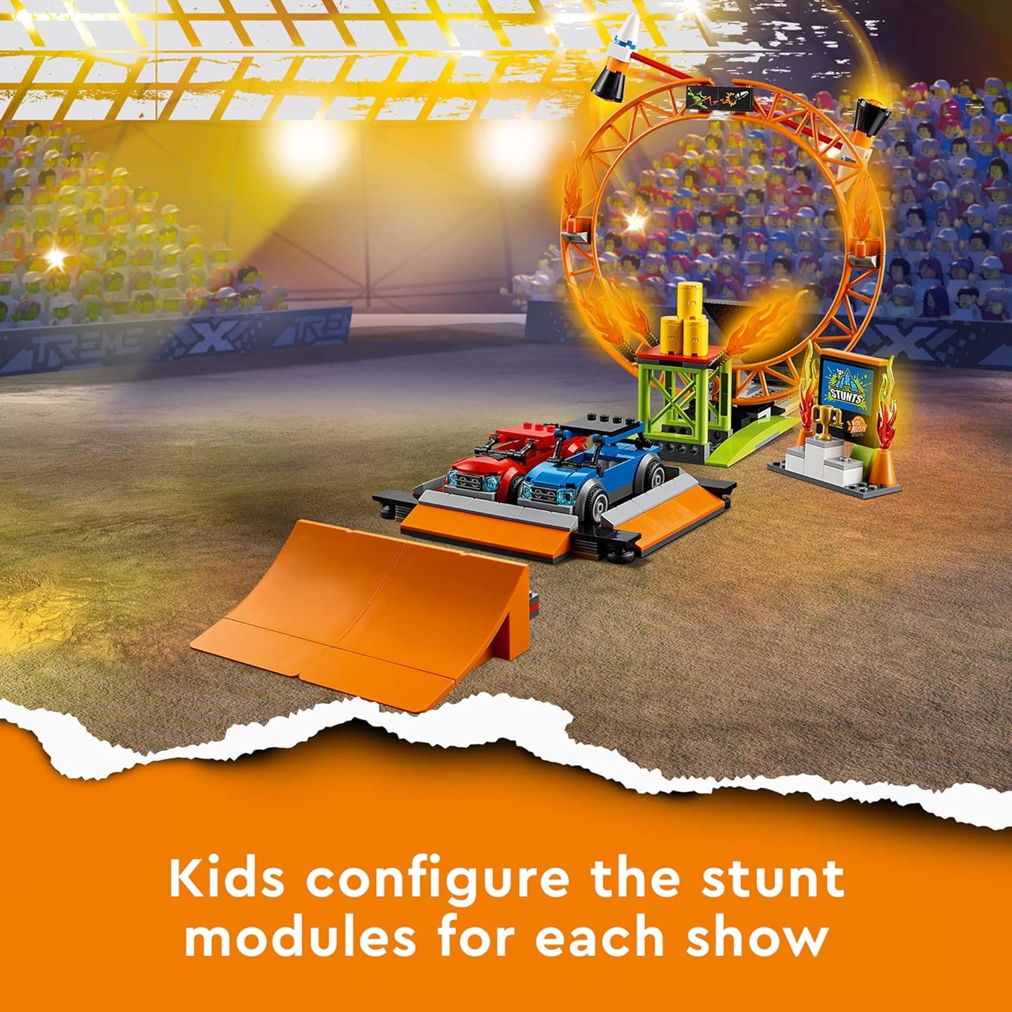 LEGO Stunt Show Arena 60295 Toy Building Kit for Baby w/ 668 Pieces, Multicolor (Like New, No Retail Box)