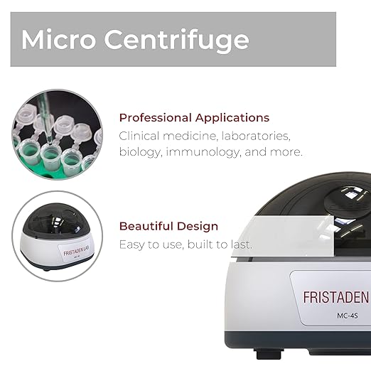 Fristaden Lab Micro Centrifuge 4000 RPM Mini Spinner w/12-Tube PCR Rotor for Lab (Used, No Retail Box)