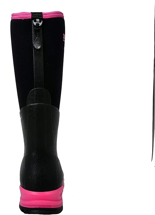 Dryshod Legend MXT Waterproof Rubber Boots for Womens, Size 7 - Black/Pink (New)