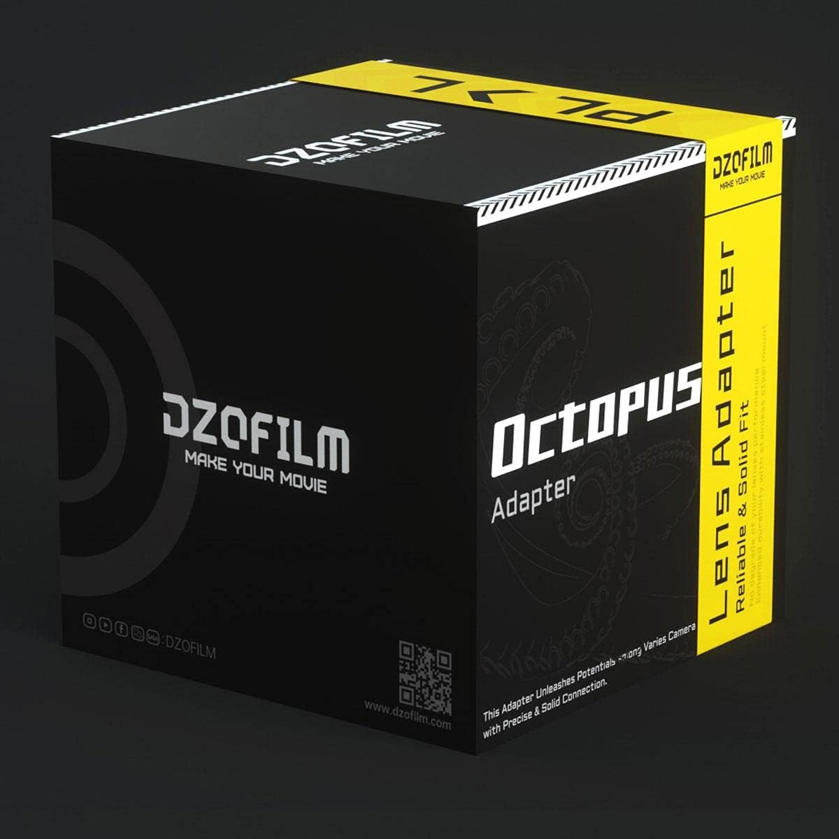 DZOFILM Octopus Aluminum Alloy PL-Mount Adapter Compatible w/ Sony E Lens, Black (Like New)