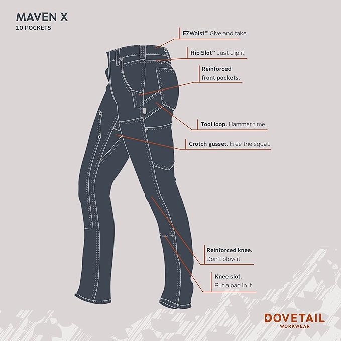 Dovetail Workwear Maven X Cargo Pants for Women, Saddle Brown Canvas - Size 2 (Like New)