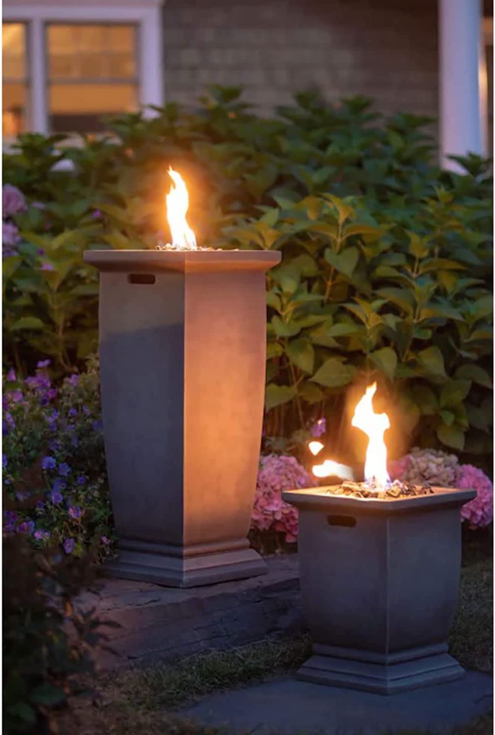 Endless Summer 15" 10K BTU LP Gas Concrete Fire Column Patio Heater - Brown- (Like New)