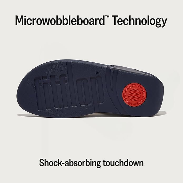 FitFlop Lulu Leather Toe-Post Thong Slip On Sandals for Women, Rubber Sole (Used)