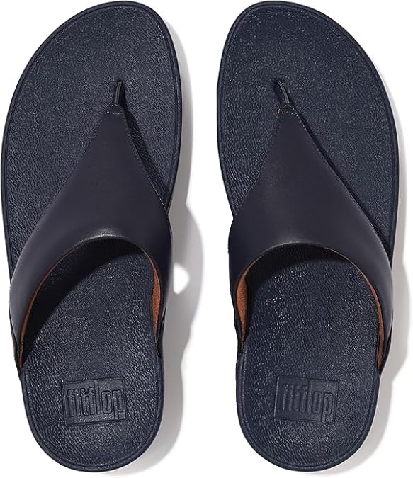 FitFlop Women's Lulu Shimmer Toe-Post Sandal, Slip-On Comfort, Size 6, All Black (Like New)