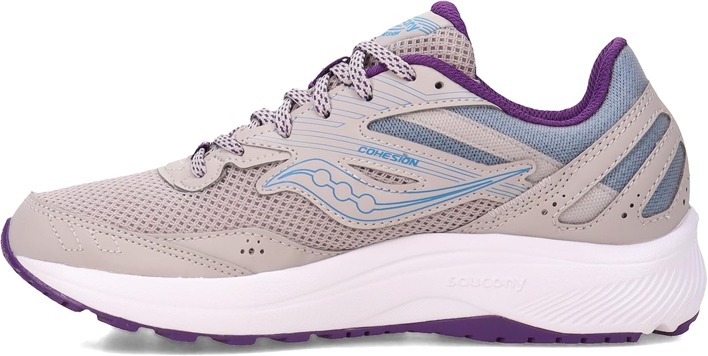 Saucony S10701-18 Cohesion 15 Running Shoe for Women, Size 8.5 - Smoke/Grape Pop (New)