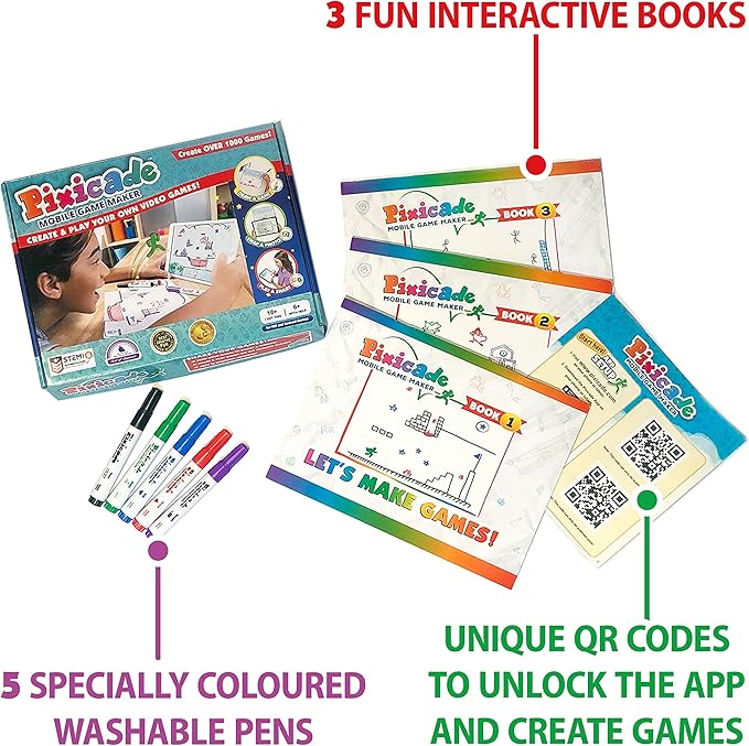Pixicade Video Game Maker STEM Kit – Create and Play Your Own Games - Ages 6+ (Like New)
