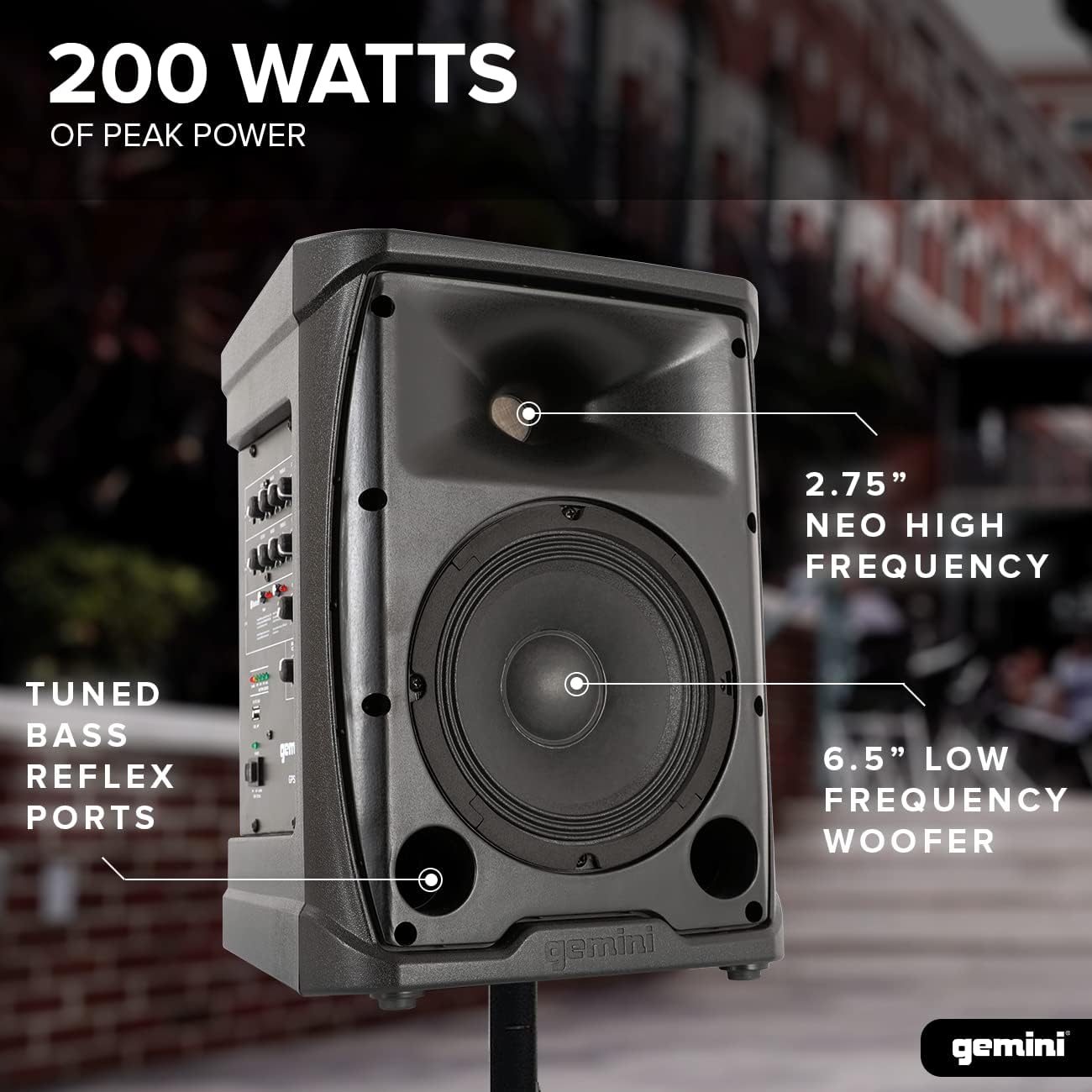 Gemini Sound GPSS-650 200W Professional Ultra-Portable Bluetooth PA System (Like New)