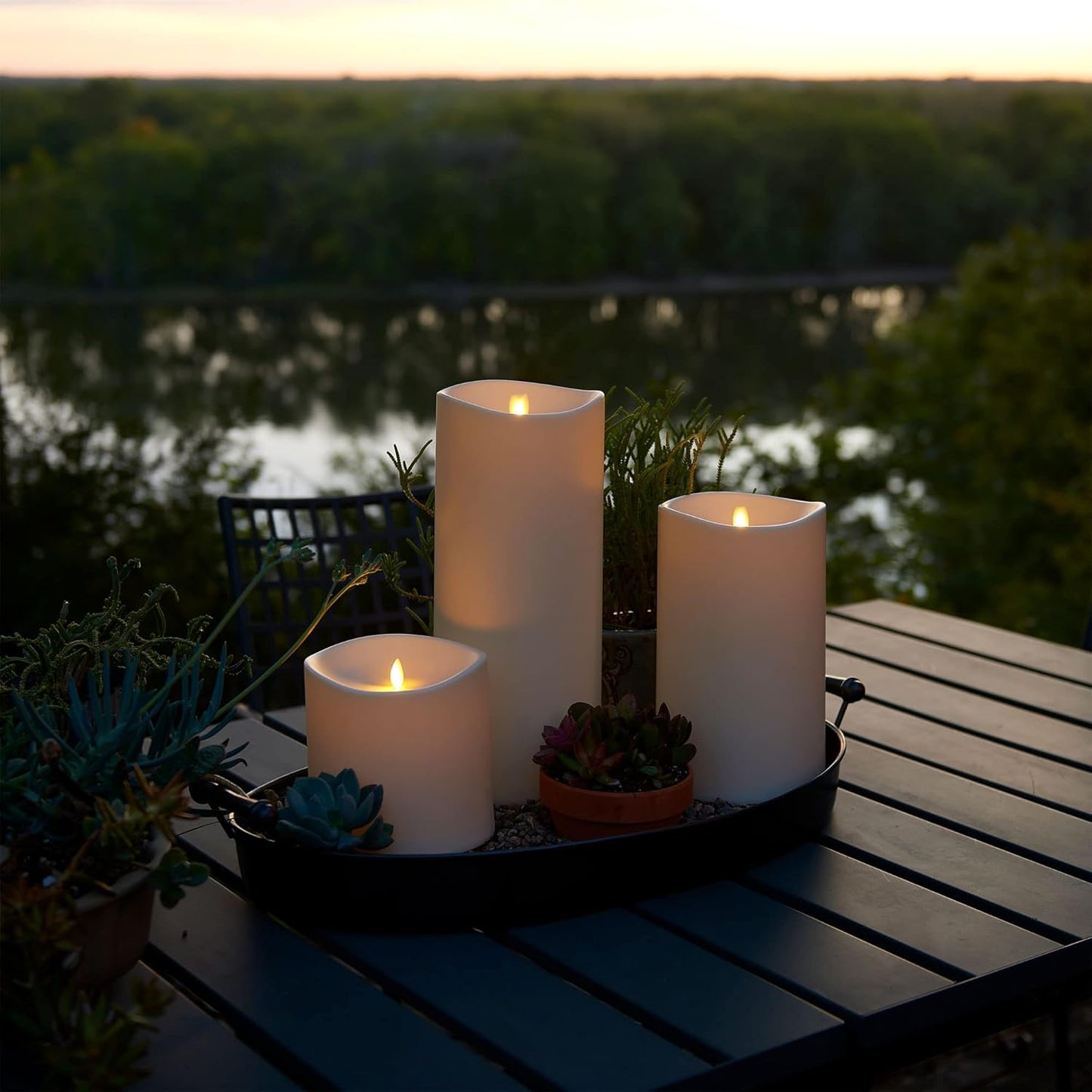 Luminara Realistic Artificial Moving Flame Pillar Candle, Battery Operated (Like New)