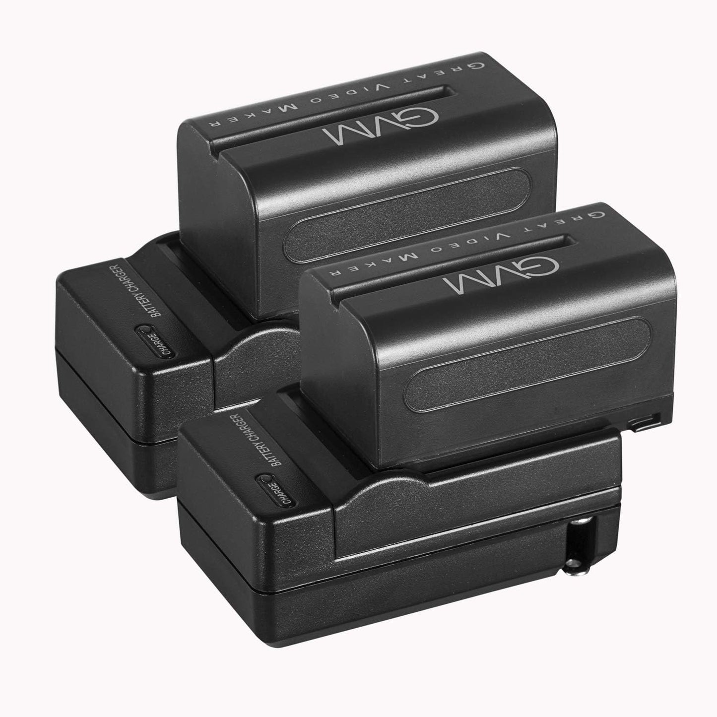GVM Great Video Maker Batteries with Travel Chargers for Camera, 4400mAh - Black (Like New)