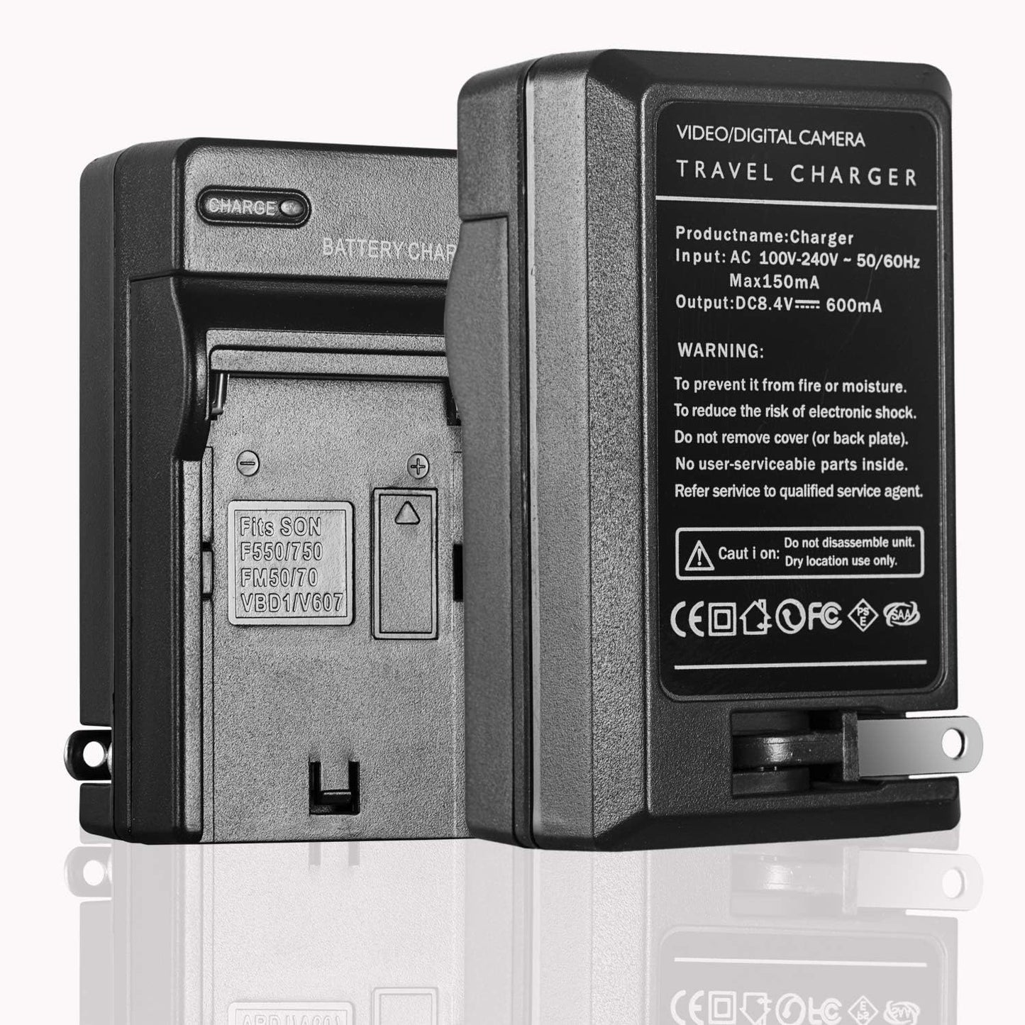 GVM Great Video Maker Batteries with Travel Chargers for Camera, 4400mAh - Black (Like New)