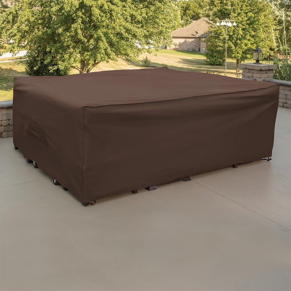 Mr. Bar-B-Q 07843BB Oversized Patio Furniture Cover, 120"L x 90"W x 40"H - Brown (Like New)
