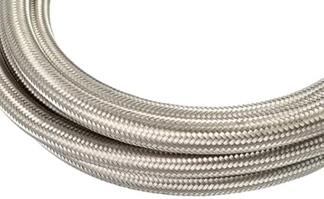 Mishimoto MMSBH-08180-CS Stainless Steel 8AN Braided Line, 15 Ft - Silver (New)