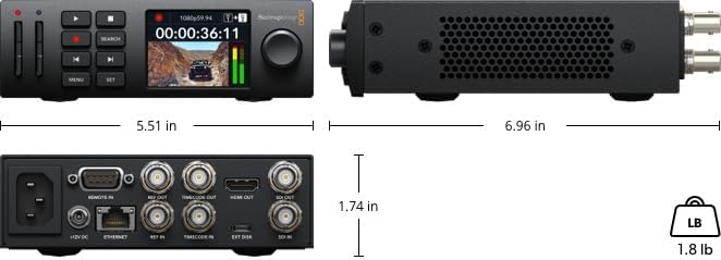 Blackmagic Design HYPERD/ST/DAHM HyperDeck Studio HD Mini and Dual Media Slots (Like New)