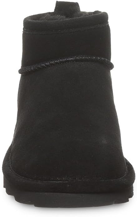 BEARPAW Women's Shorty Boot, 23.5cm Shaft, Rubber Sole Material, Black - Size 8 (Like New)