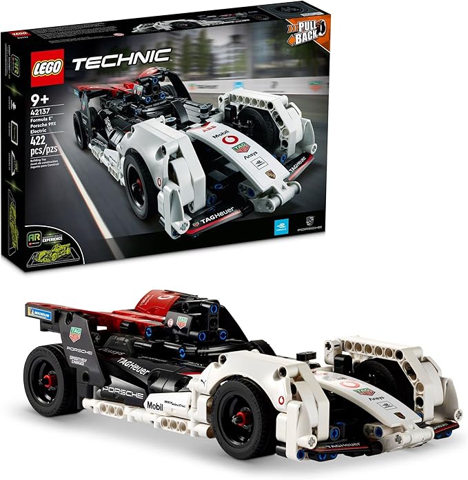LEGO Technic Formula E Porsche 99X Electric Car 42137 PullBack Race Toy, 422 Pcs (Like New)