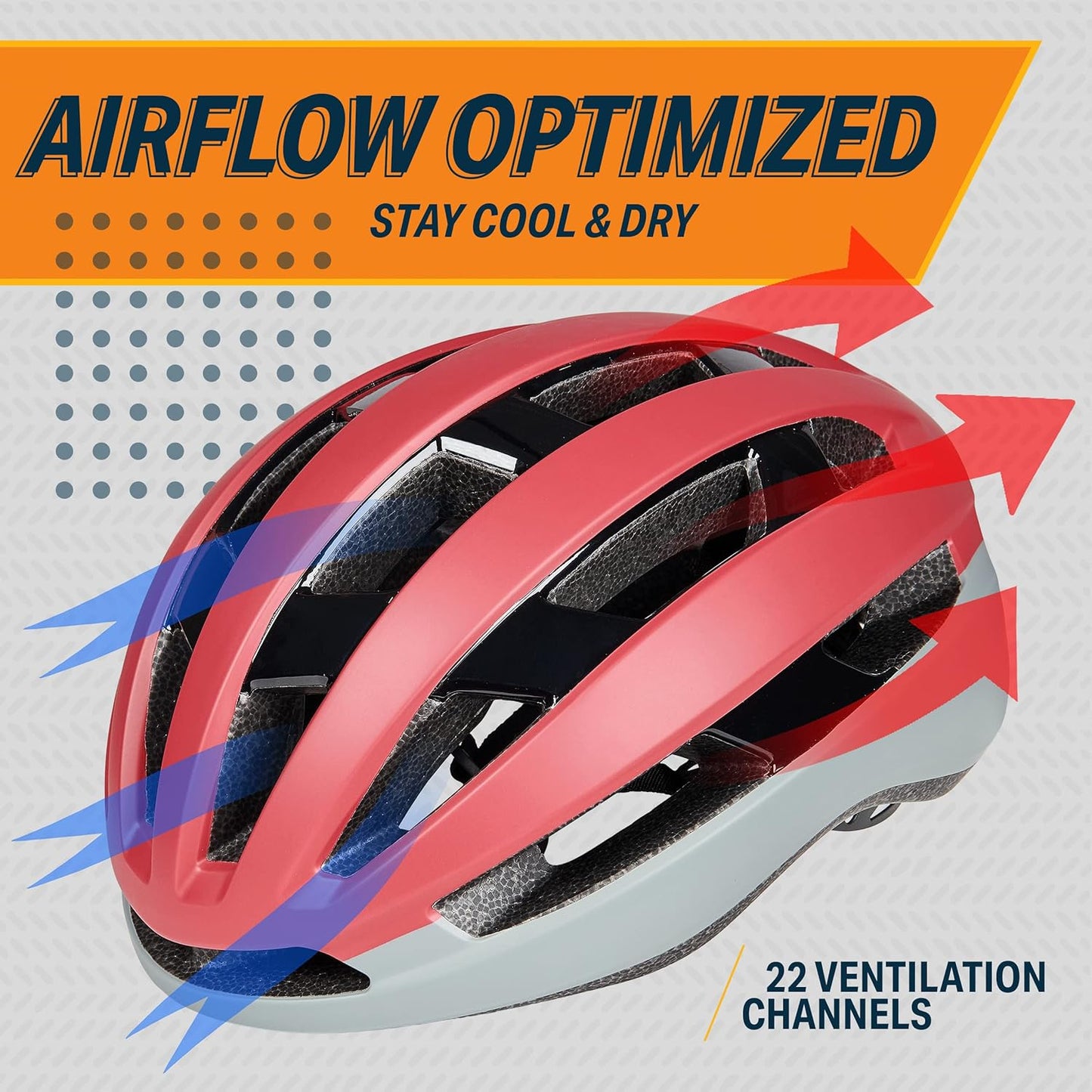 Bikeroo KP-1 Polycarbonate Helmet with Light for Cycling, Medium - Navy (Like New)