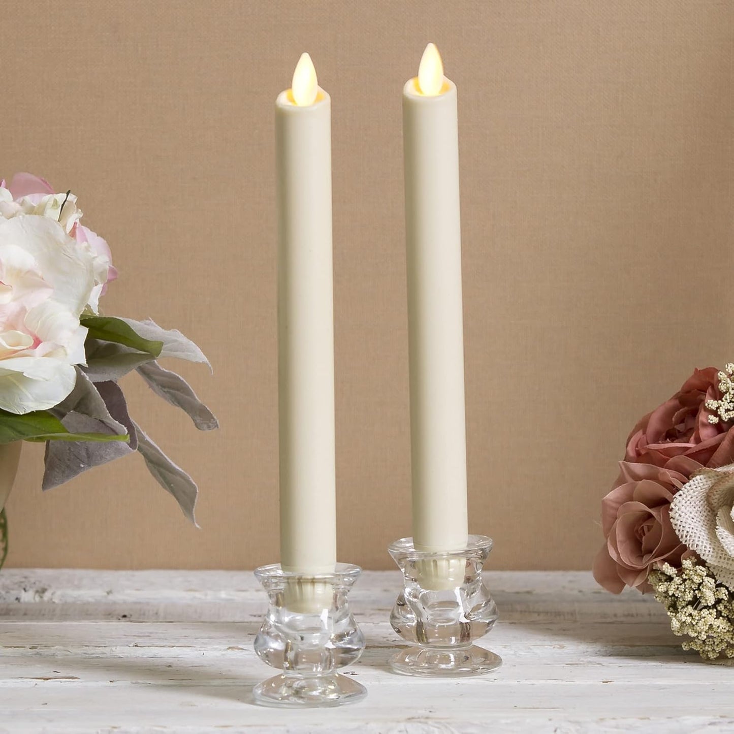 Luminara Energy Efficient Moving Flame Flameless LED Taper Candle, Melted Edge (Like New)