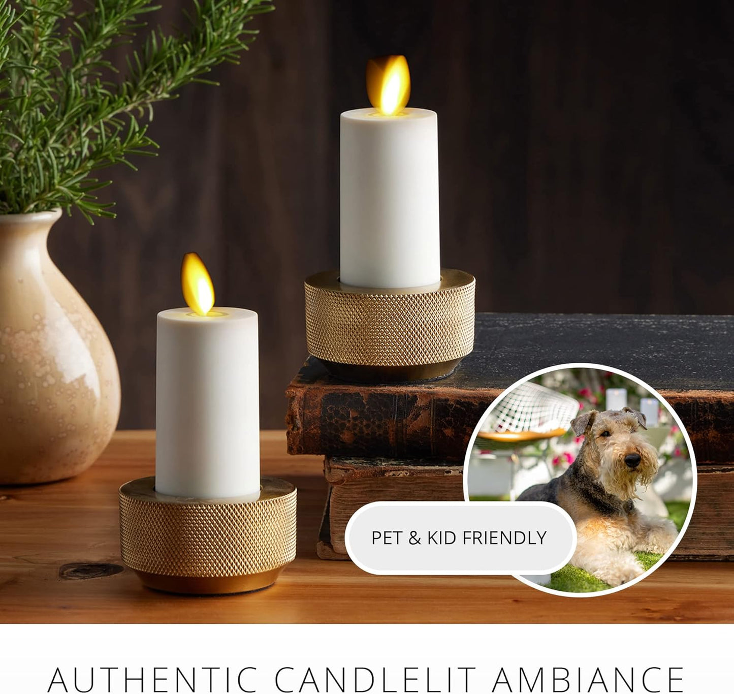 Luminara Outdoor Votive Flameless Moving Flame LED Candle, 1.2 Watts - Set of 2 (Like New)